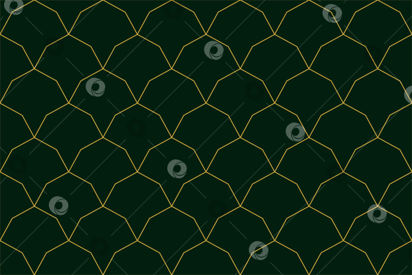 Скачать Современный простой геометрический векторный бесшовный узор с текстурой золотой линии на зеленом фоне фотосток Ozero