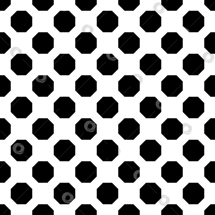 Скачать Абстрактный бесшовный узор, минималистичный фон из повторяющихся черных восьмиугольников фотосток Ozero