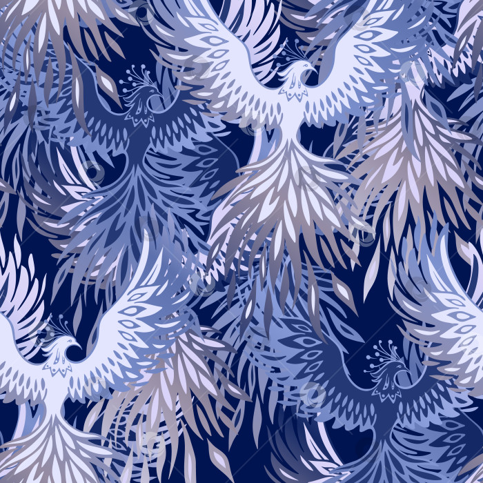 Скачать Векторная бесшовная текстура с ледяным рисунком. Синий винтажный узор фотосток Ozero