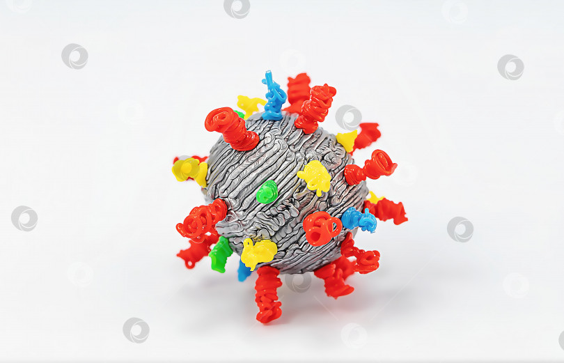 Скачать 3D-модель вирусной клетки с придатками фотосток Ozero