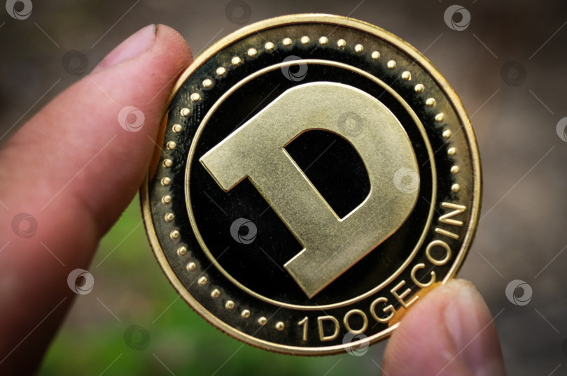 Скачать Dogecoin криптовалюта DOGE платежное средство в финансовом секторе фотосток Ozero