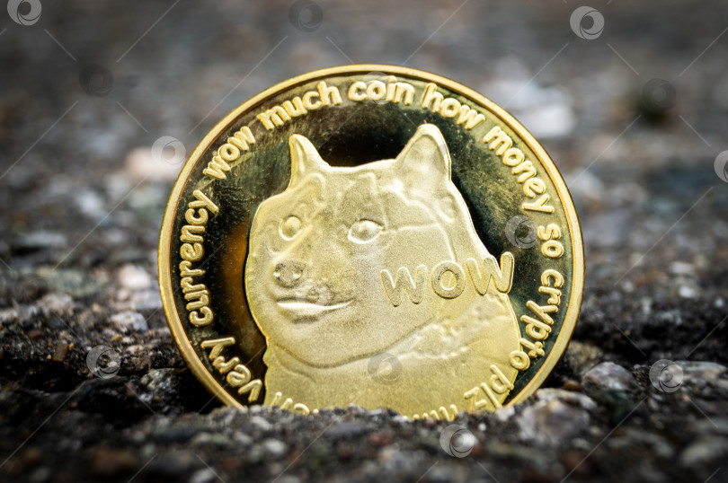 Скачать Dogecoin криптовалюта DOGE платежное средство в финансовом секторе фотосток Ozero