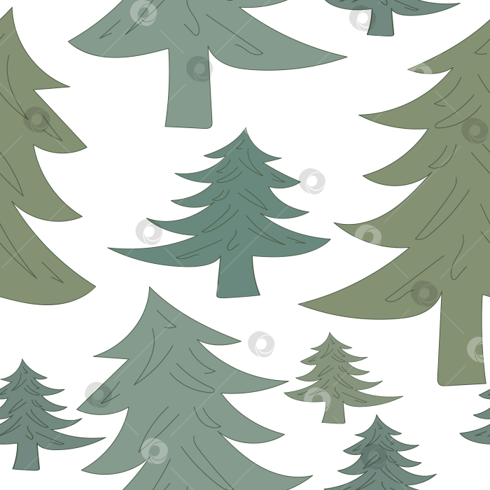 Скачать Различные оттенки зеленого цвета рождественской елки, составляющие узор для текстиля, веб-сайтов, открыток, приглашений, поздравлений. фотосток Ozero
