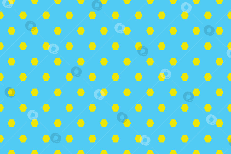 Скачать Бесшовный фоновый узор из желтых шестиугольников на синем фоне фотосток Ozero