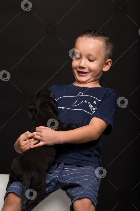 Скачать мальчик и собака фотосток Ozero