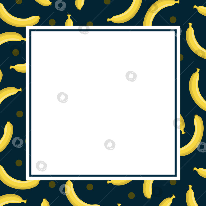 Скачать Квадратный столб, плакат с пустым центром, рамка с желтыми фруктами по краям фотосток Ozero