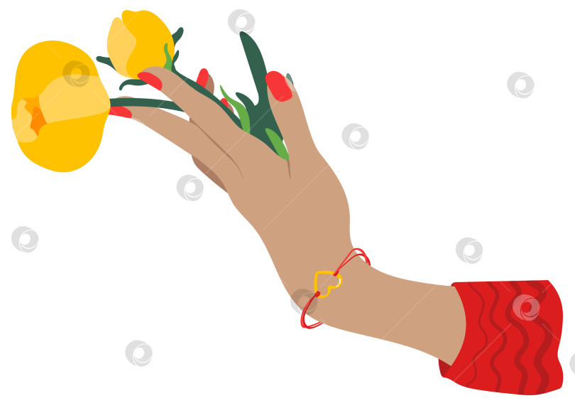 Скачать Женская рука, держащая цветок фотосток Ozero