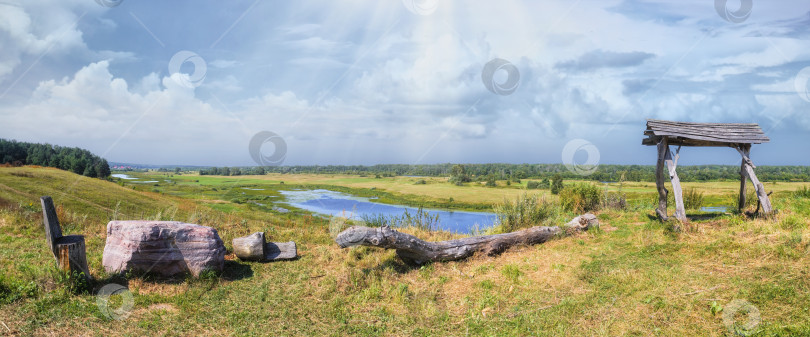 Скачать Летняя панорама с видом на реку. фотосток Ozero