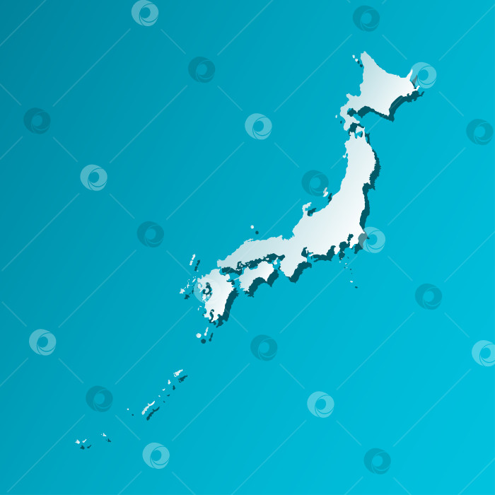Скачать Векторный изолированный значок упрощенной иллюстрации с синим силуэтом карты Японии. Темно-синий фон фотосток Ozero