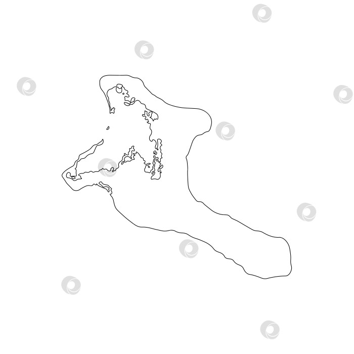 Скачать Векторный изолированный значок упрощенной иллюстрации с черным контурным силуэтом карты Кирибати. Белый фон фотосток Ozero