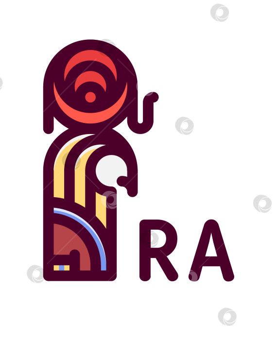 Скачать Контурный цветной логотип бог Ра фотосток Ozero