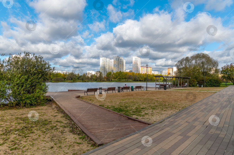 Скачать На берегу городского пруда фотосток Ozero