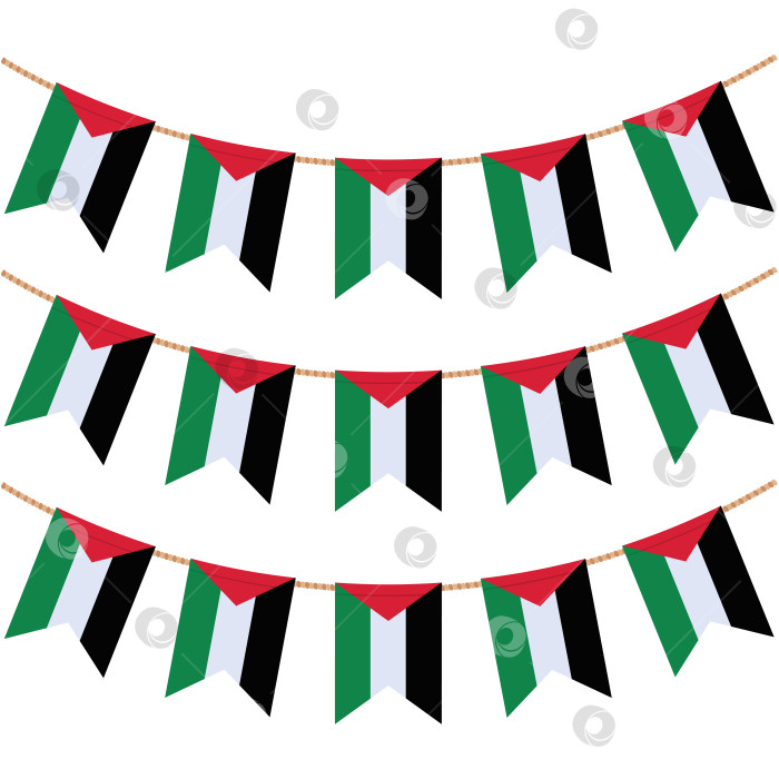 Скачать Набор флагов Палестины на веревках фотосток Ozero
