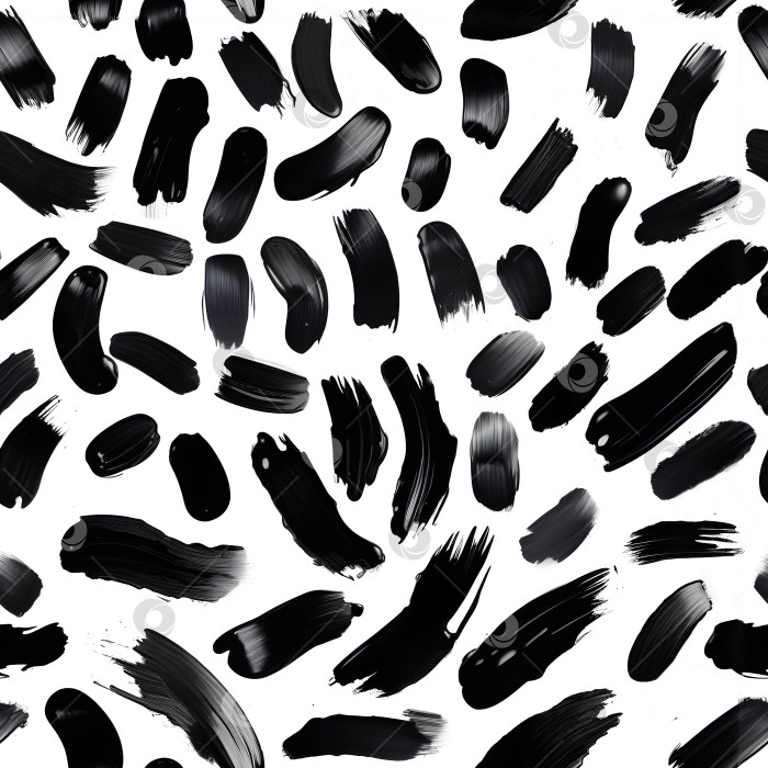 Скачать Seamless pattern with black paint brushtrokes on white canvas. Бесшовный паттерн с черными мазками кисти. Бесшовный паттерн для полиграфии, ткани, декора и прочего. Размер файла 4096х4096px, формат JPG фотосток Ozero