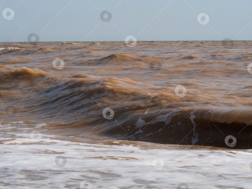 Скачать Фон природы с морскими волнами. Волны накатывают на берег. Морские волны с пеной у берегов фотосток Ozero