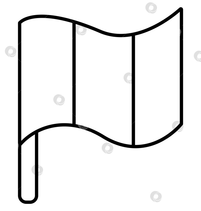 Скачать Векторный черно-белый значок французского флага. Традиционная иллюстрация символа Франции в виде линии или раскраска фотосток Ozero