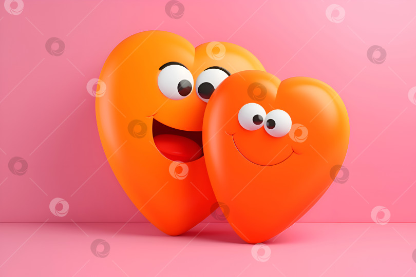 Скачать Влюбленные персонажи мультяшного сердца изолированы на цветном фоне. 3D мультяшные сердечки со счастливыми лицами, цветной фон. Счастливые милые пластиковые сердечки, иллюстрация любви. Шаблон Дня Святого Валентина или дня объятий фотосток Ozero