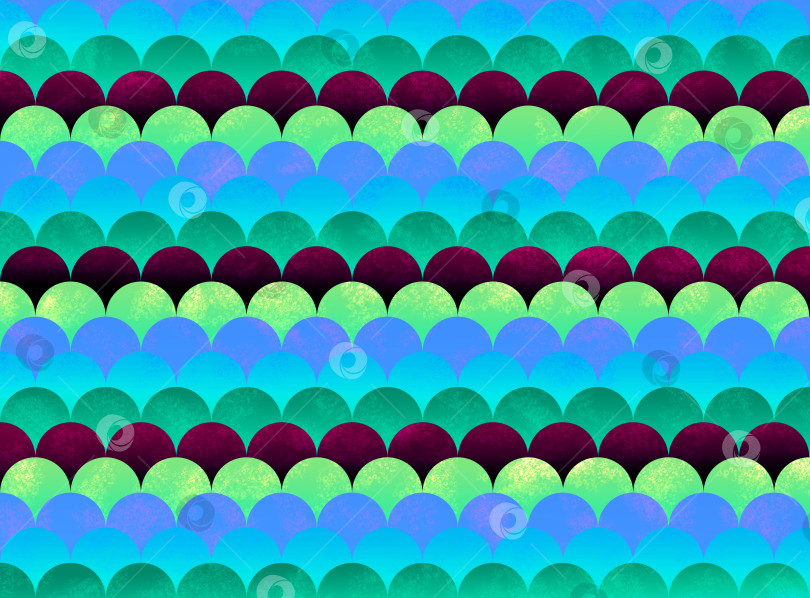 Скачать Синие, зеленые, бордовые ряды с повторяющимися округлыми формами создают ритм на красивом фоне. Абстрактный красочный фон. Иллюстрация. фотосток Ozero