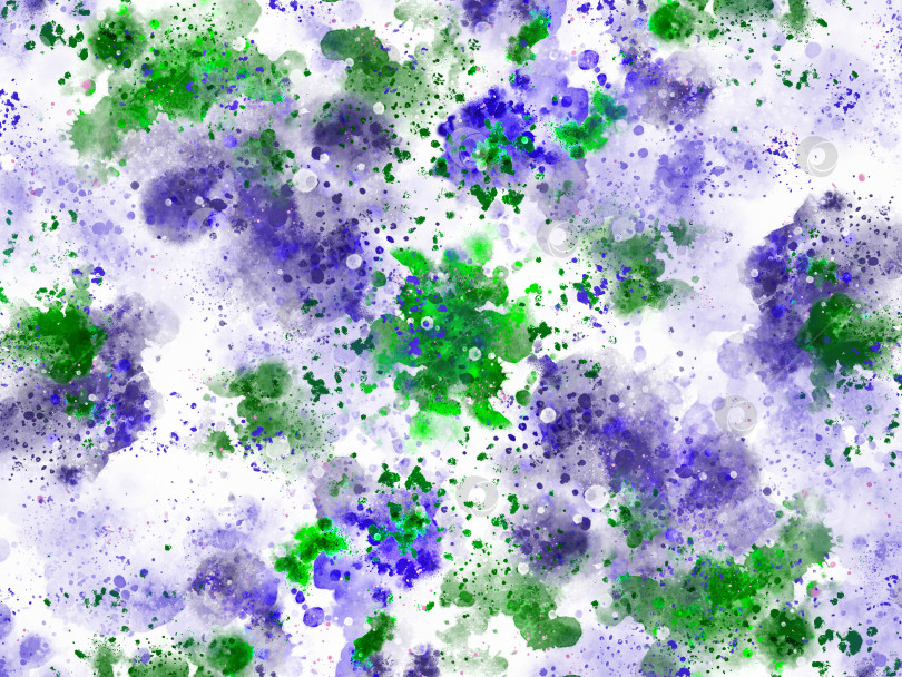 Скачать Акварельная абстракция нежной текстуры. Синие, фиолетовые и зеленые акварельные разводы на светлом фоне. Иллюстрация. фотосток Ozero