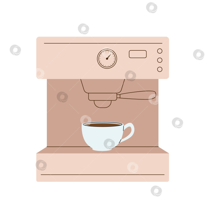 Скачать Кофеварка и кофемашина с векторной иллюстрацией чашки фотосток Ozero