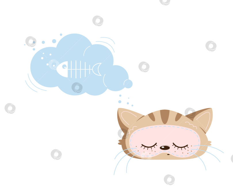Скачать Милый, сонный котенок в мечтах о чем-то вкусным фотосток Ozero