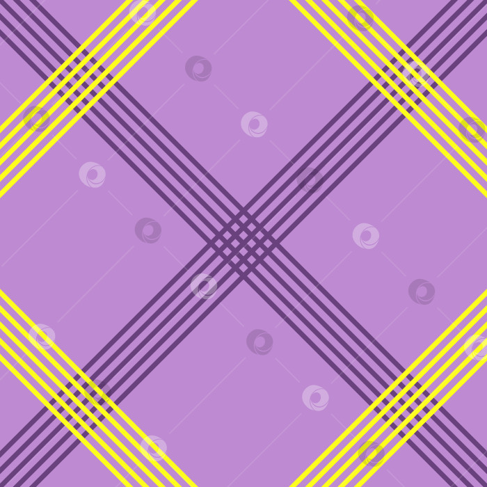 Скачать Бесшовный узор с желтым и темно-фиолетовым геометрическим орнаментом на фиолетовом фоне фотосток Ozero