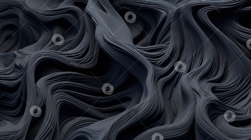 Скачать Научная абстракция с футуристическими текстурированными тканевыми волнами. Технический фон с биотекстурой wave крупным планом. Сгенерированный искусственный интеллект. фотосток Ozero