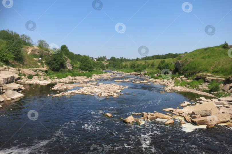 Скачать Ульянка, Россия, 16 июня 2023 года, водопад на реке Тосна. фотосток Ozero