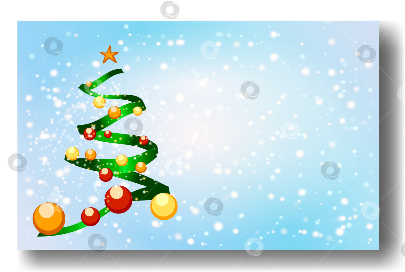Скачать Абстрактная ленточная рождественская елка, фон с эффектом размытых огней на абстрактном фоне. Скопировать пробел. Вектор EPS10 фотосток Ozero
