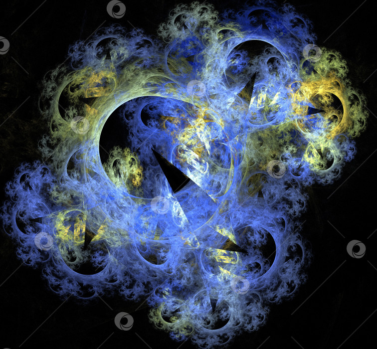 Скачать Разноцветные абстрактные пузыри на черном фоне. Фрактальный фон, созданный компьютером. 3d фотосток Ozero