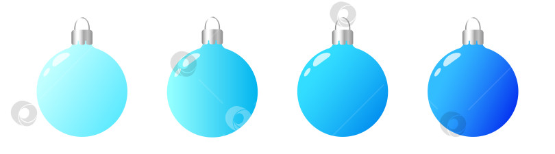 Скачать Новогодние и рождественские шары в голубых тонах. фотосток Ozero