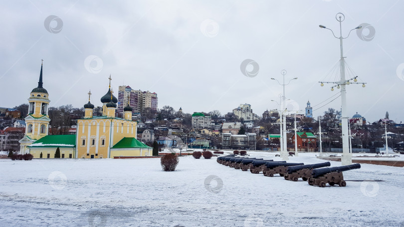 Скачать Вид на зимний Воронеж с Петровской набережной, Россия фотосток Ozero