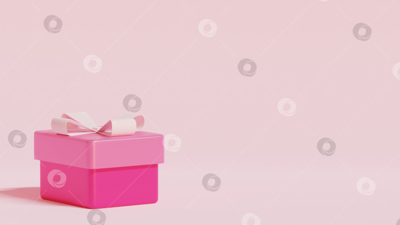 Скачать Поздравительная открытка с подарочной коробкой, 3d рендеринг фотосток Ozero