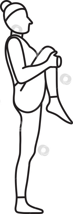Скачать Простая векторная иллюстрация Ардха Уттхитахаста Паданджхасаны, асаны йоги, здорового образа жизни, спорта, каракулей и эскизов фотосток Ozero
