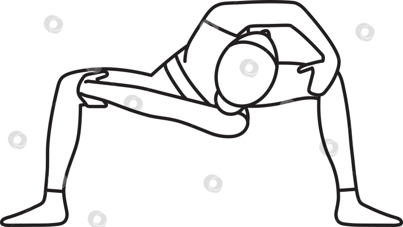Скачать Простая векторная иллюстрация ступасаны Паривритты, асаны йоги, здорового образа жизни, спорта, каракулей и эскизов фотосток Ozero