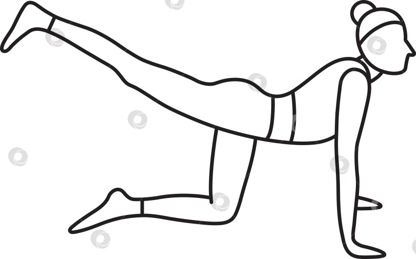 Скачать Простая векторная иллюстрация Экапада Марджариасаны, здорового образа жизни, асаны йоги, спорта, каракулей и эскизов фотосток Ozero