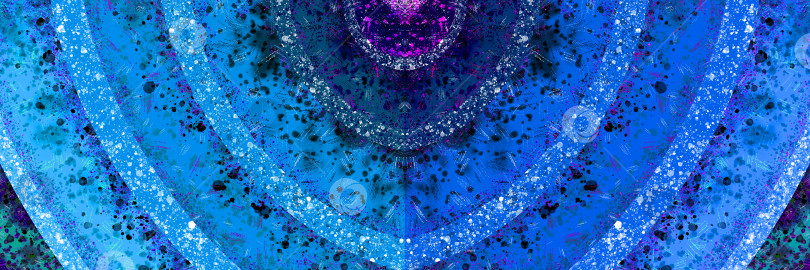 Скачать Синий абстрактный орнамент с узорчатыми дугами. Абстрактный элегантный фон. Иллюстрация. фотосток Ozero