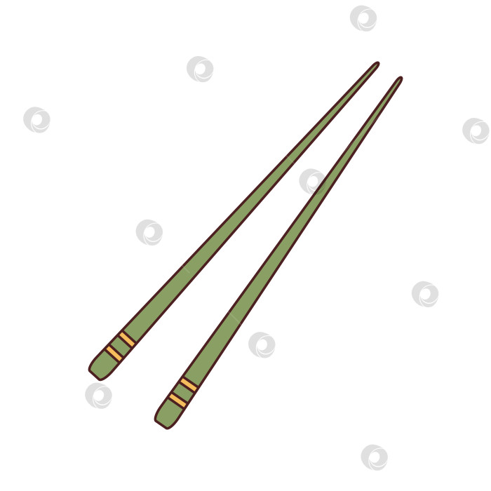 Скачать Векторные палочки для еды. Иллюстрация традиционной азиатской бамбуковой посуды. Деревянные палочки для еды. фотосток Ozero