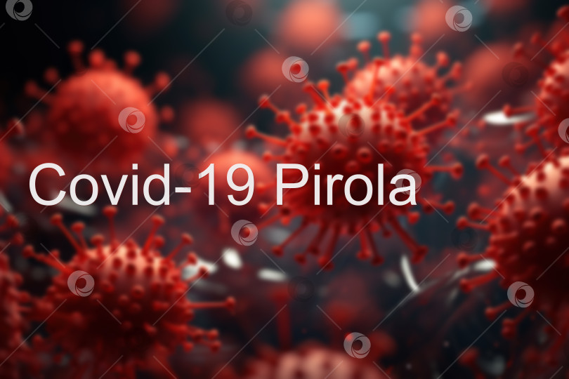 Скачать Штамм коронавируса covid-19 Пирола. Красные молекулы вируса фотосток Ozero