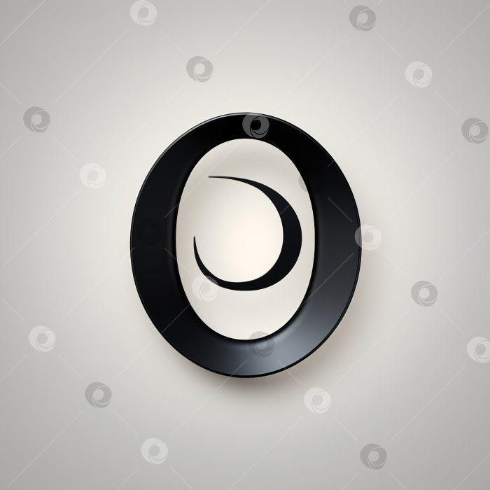 Скачать Логотип с черной буквой O, минимализм шрифта, дизайн алфавита на светлом фоне фотосток Ozero