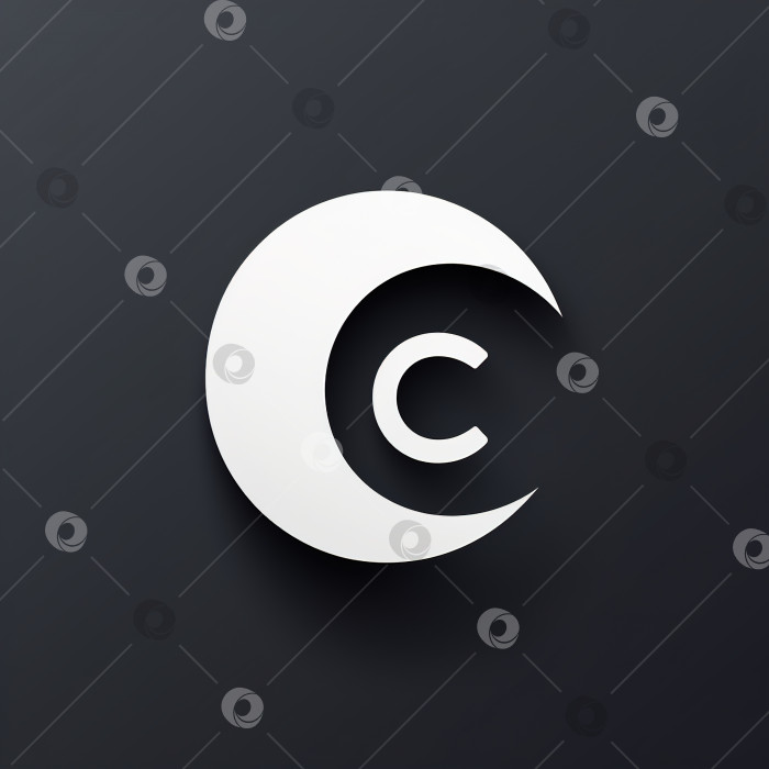 Скачать Логотип в стиле минимализма с буквой алфавита C на темном фоне фотосток Ozero