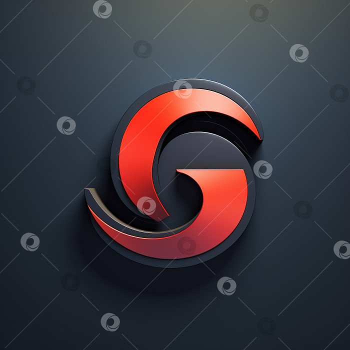 Скачать Логотип красная буква G шрифтом в минималистичном дизайне на темном фоне фотосток Ozero