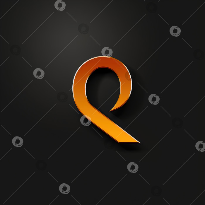 Скачать Логотип с желтой буквой Q на темном фоне в минималистичном дизайне. Концепция типографики шрифта-значка знака фотосток Ozero