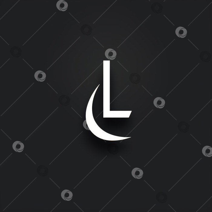 Скачать Логотип с белой буквой L, шрифт минимализм, типографский дизайн на темном фоне фотосток Ozero