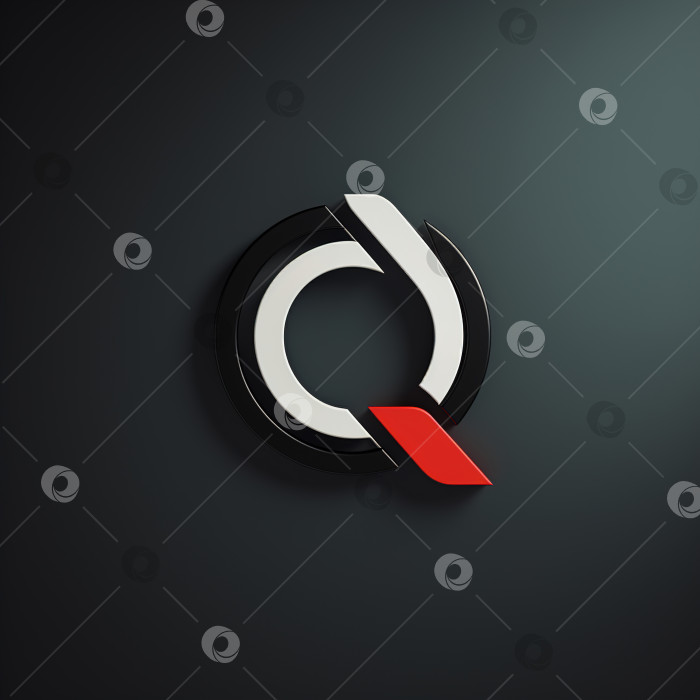 Скачать Логотип с буквой Q на темном фоне в стиле минимализма. Концепция типографики шрифта Sign icon фотосток Ozero