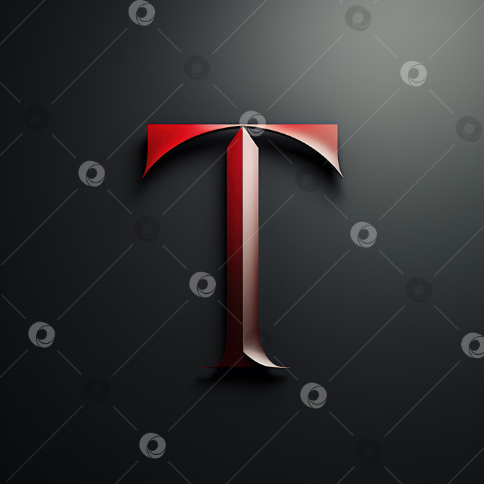 Скачать Минималистичный логотип с буквой T, выполненный дизайнерским шрифтом на темном фоне. Концепция типографики значка знака фотосток Ozero