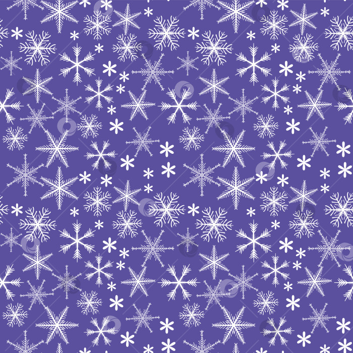 Скачать Зимний набор бесшовных узоров размером 1000 на 1000 пикселей со снежинками, Рождеством и Новым годом. фотосток Ozero