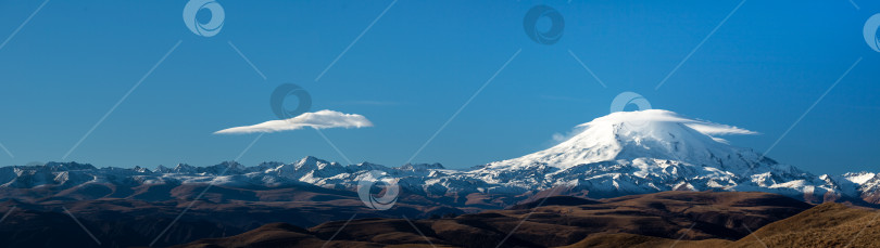 Скачать Панорама Кавказского хребта с Эльбрусом фотосток Ozero