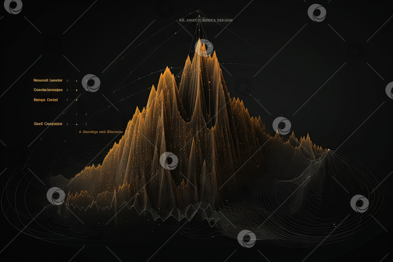 Скачать Абстрактный бизнес-график в горном стиле. Концептуальный элемент панелей данных для бизнеса. Сгенерированный искусственный интеллект. фотосток Ozero