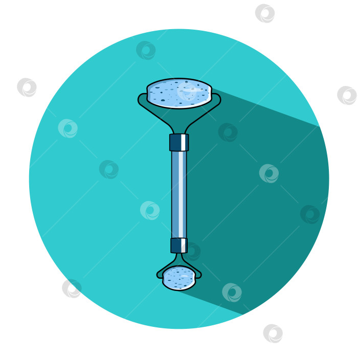 Скачать Иконка нефритового, массажного ролика для лица в круге фотосток Ozero